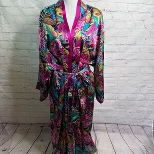 CALIFORNIA DYNASTY Vintage Floral Robe Small USA